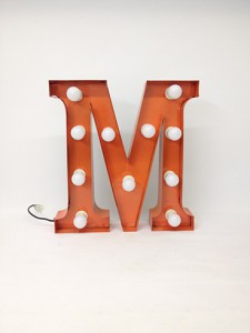 orange carnival letter m