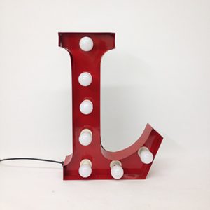 red marquee letter l