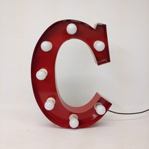 red carnival letter c handmade steel
