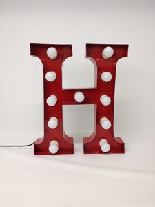 red h marquee letter