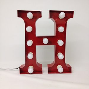 red h marquee letter