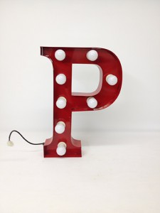 red carnival letter p