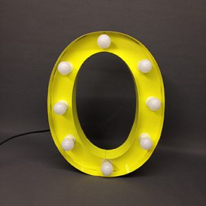 yellow marquee letter o