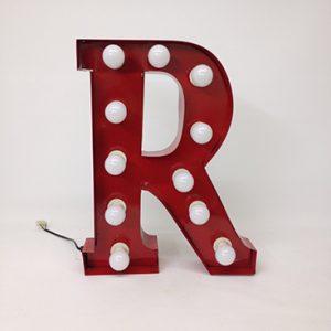 red carnival letter r