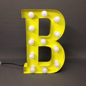 yellow carnival letter b handmade steel