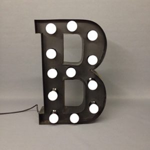 black marquee letter b