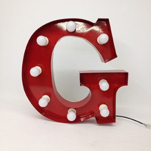 red g marquee letter