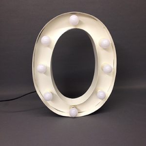 white marquee letter o