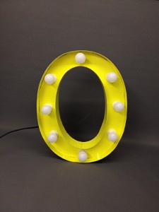 yellow marquee letter o