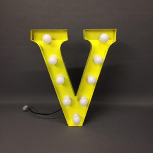 yellow v marquee letter